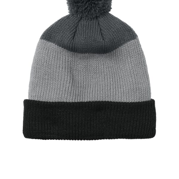 Cozy Striped Pom Beanie Thumbnail