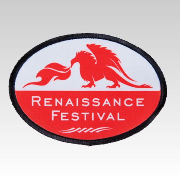 3 1/2" x 2 1/2" Oval Sublimatable Patch with Adhesive & Border Thumbnail