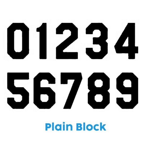 WALA Tackle Twill Numbers 6" - Plain Block Font Thumbnail