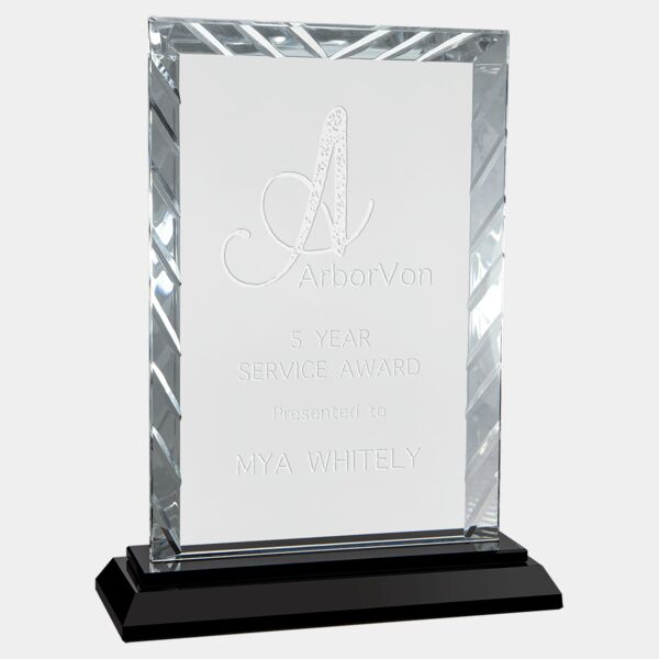 8" Rectangle Accent Glass on Base Thumbnail