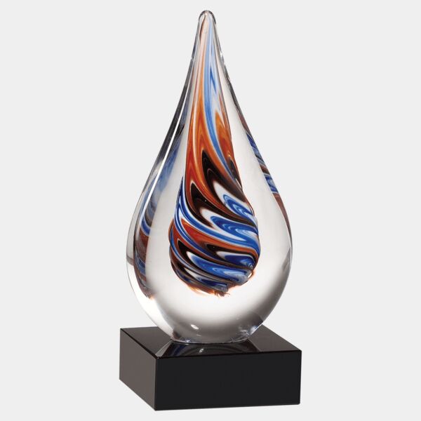 7 1/2" Teardrop Art Glass on Glass Base-No Plate Thumbnail