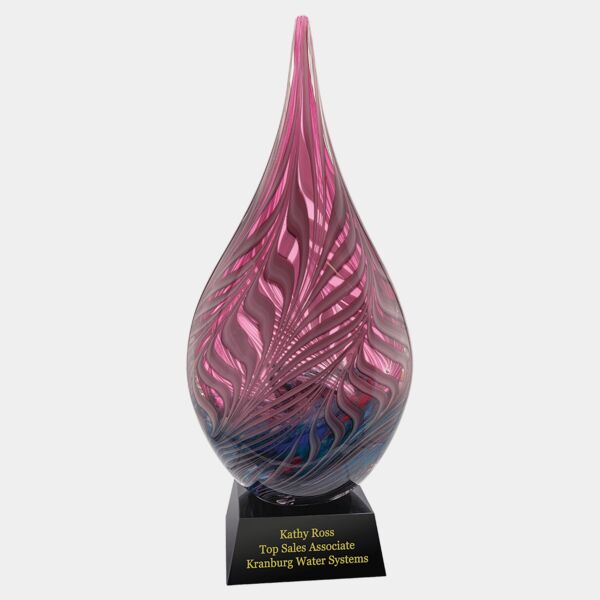 16 1/2" Multi-Color Hollow Raindrop Art Glass Thumbnail