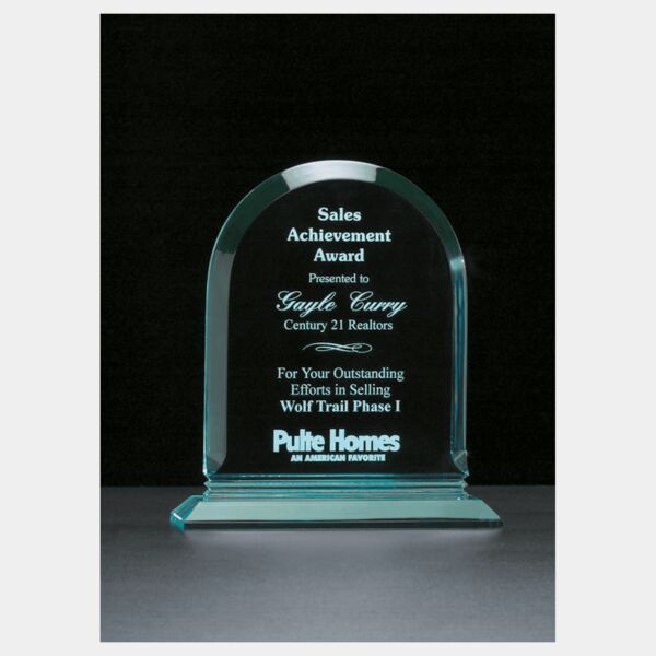 8 1/2" x 9 3/4" Arch Series Jade Acrylic Award Thumbnail