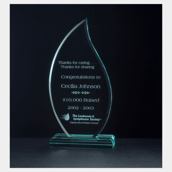 3 9/16" x 7 3/4" Flame Series Jade Acrylic Award Thumbnail