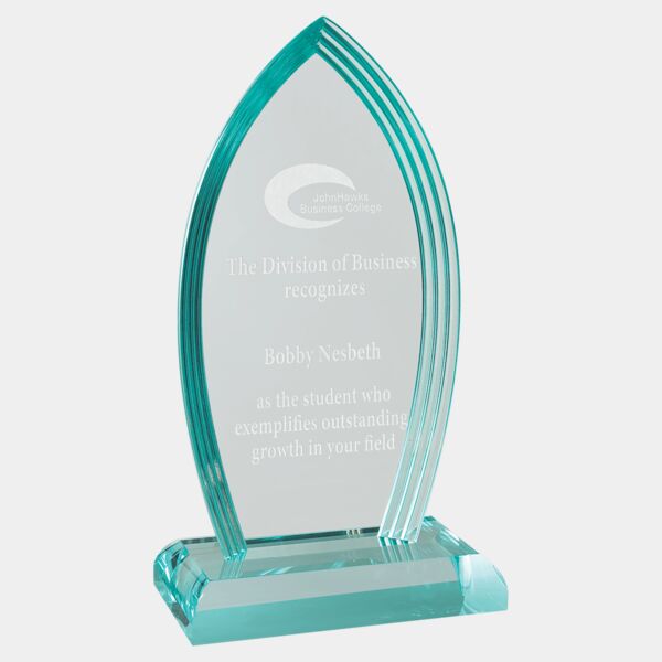 4 1/4" x 7 3/4" Flame Series Jade Acrylic Award Thumbnail