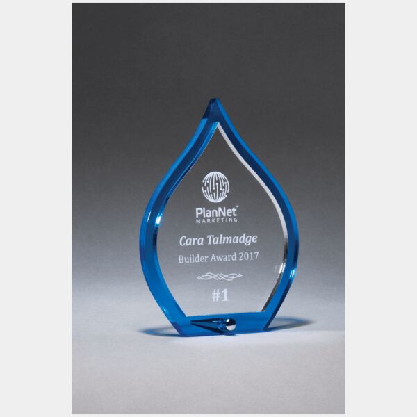 5 1/2" x 7 1/4" Flame Acrylic with Pop-Out Center and Metal Post Thumbnail