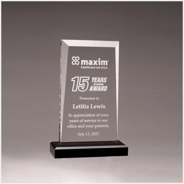 6" x 9 3/4" Apex Series Acrylic Award with Base Thumbnail