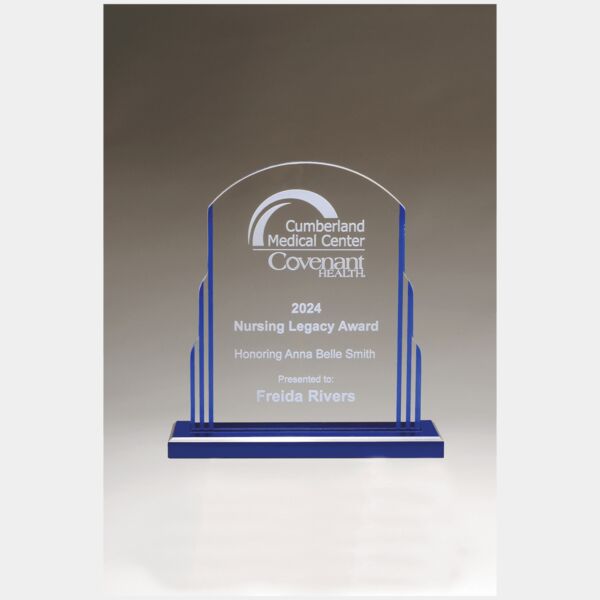 7" x 8 1/4" Art Deco Style Acrylic with Accents and Mirror Top Base Thumbnail