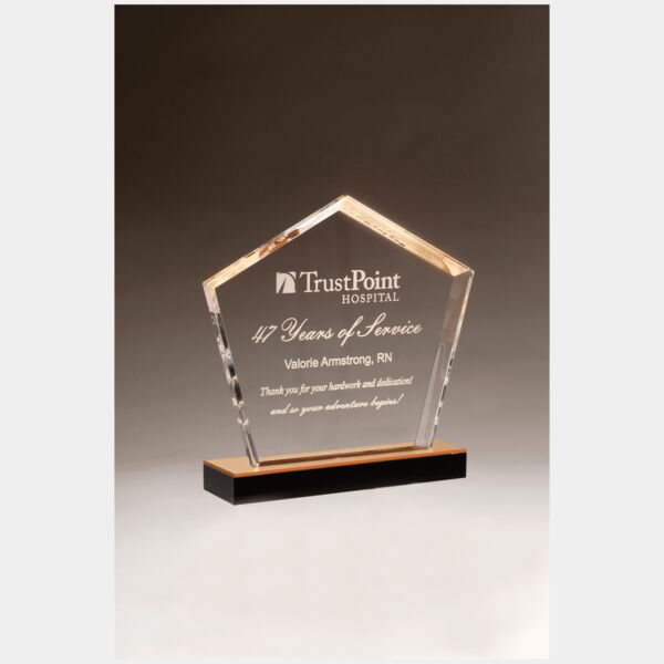 8" x 9" Diamond Series Acrylic with Accent and Mirror Top Base Thumbnail