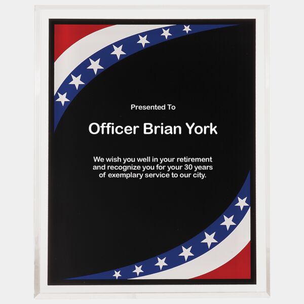 7" x 9" Stars & Stripes Border -Plaq Acrylic Thumbnail