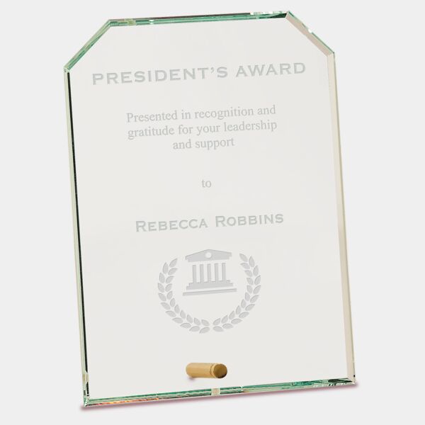 6" x 8" Clipped Corners Rectangle CrystalEdge Glass Thumbnail