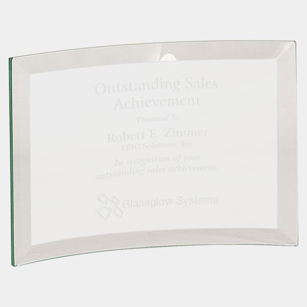 6" x 4" x 1/4" Beveled Jade Glass Crescent Thumbnail