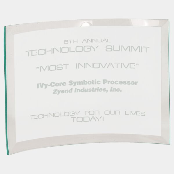 10" x 7" x 1/4" Beveled Jade Glass Crescent Thumbnail