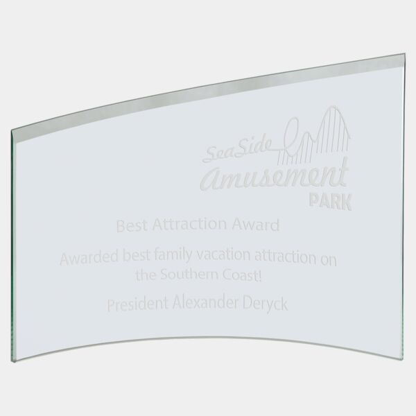 10" x 6 7/8" x 1/4" Jade Slanted Glass Crescent Thumbnail