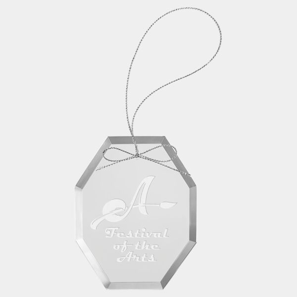3 3/4" Octagon Glass Ornament with String Thumbnail