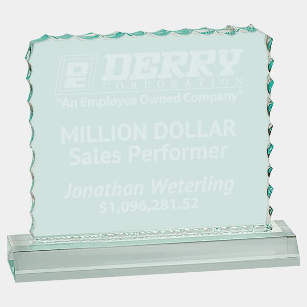 4 1/2" x 3 1/2" Jade Cracked Ice Acrylic Blank with Base Thumbnail