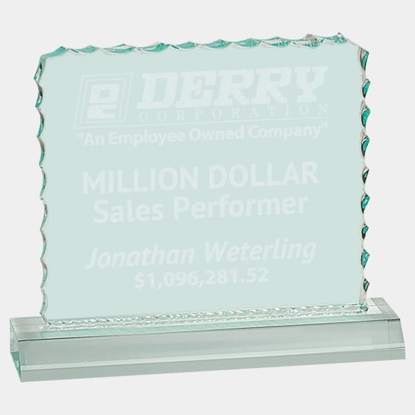 6 1/2" x 5 1/2" Jade Cracked Ice Acrylic Blank with Base Thumbnail