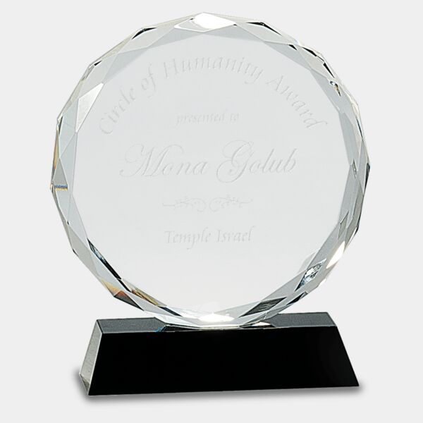 7" Round Facet Crystal on Pedestal Base Thumbnail