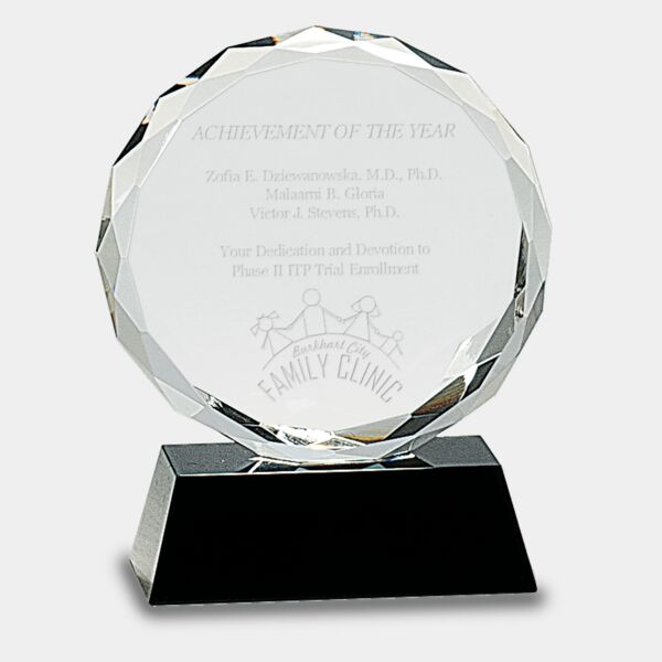 5" Round Facet Crystal on Pedestal Base Thumbnail