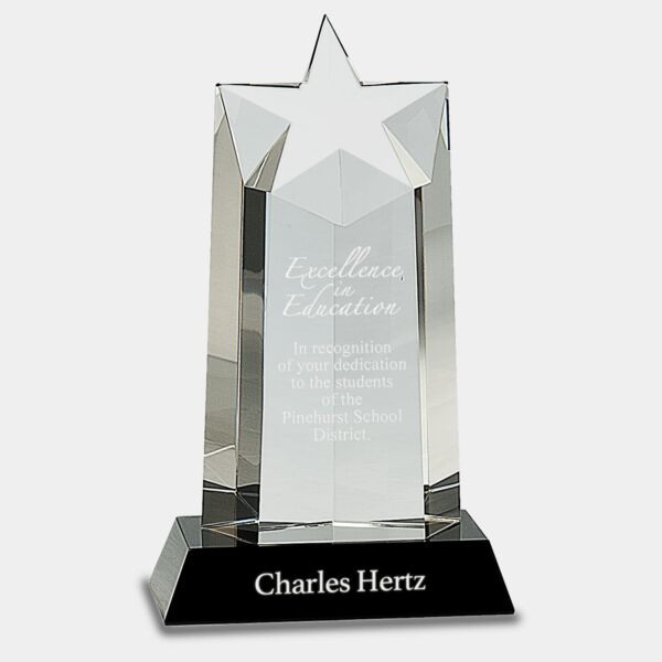 9 1/4" Crystal Star Column on Pedestal Base Thumbnail