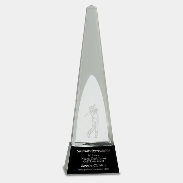 11 1/2" Crystal 3D Golf Spire on Pedestal Base Thumbnail