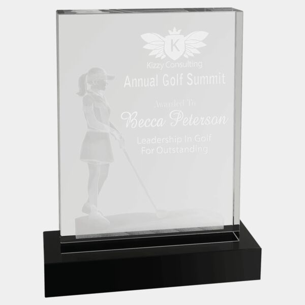 6 1/4" x 8" Crystal 3D Female Golf Thumbnail
