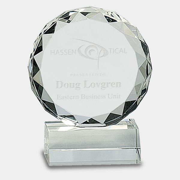 5 1/4" Round Facet Crystal on Pedestal Base Thumbnail