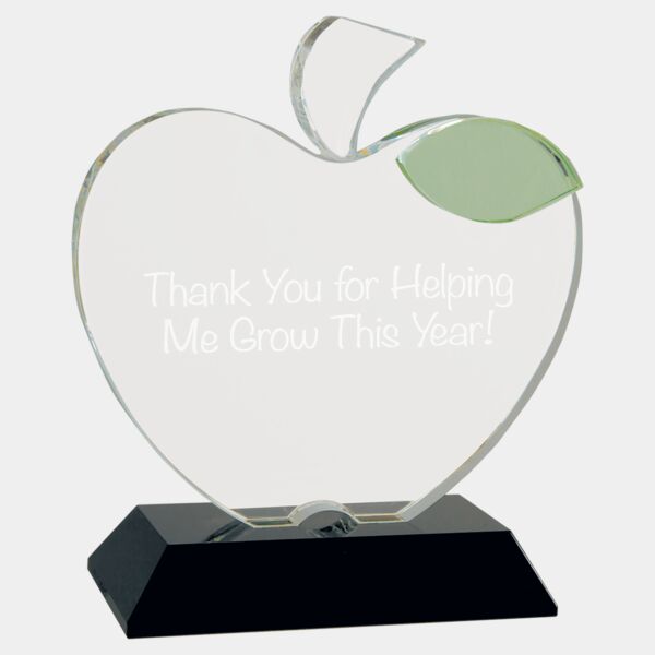 5 1/2" x 6 1/4" Crystal Apple on Base Thumbnail