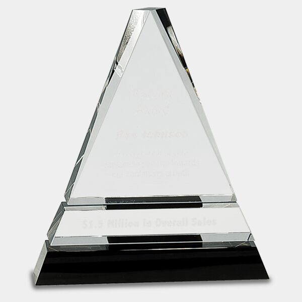 7 3/4" Crystal Triangle on Crystal Pedestal Base Thumbnail