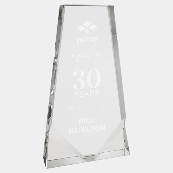 4 3/4" x 8 1/4" Crystal Wedge with Two Front Bevels Thumbnail