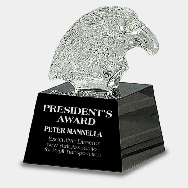 5 3/4" Crystal Eagle Head on Pedestal Base Thumbnail