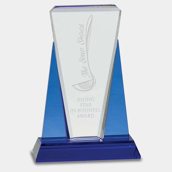 6" x 8 1/2" / Wedge Crystal on Pedestal Base Thumbnail