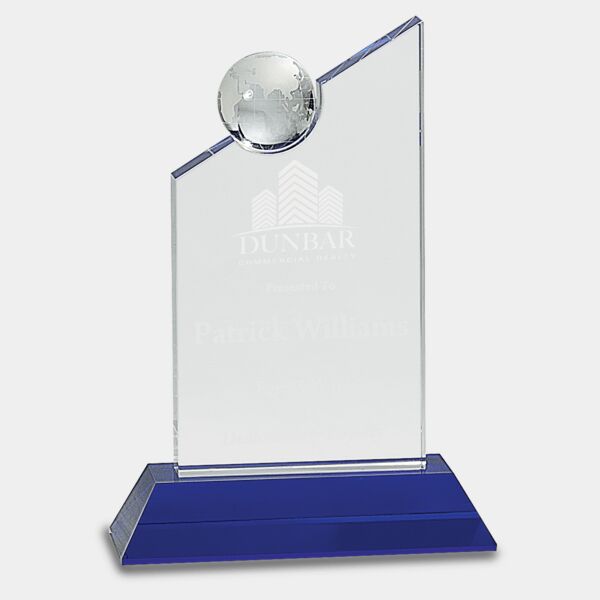 8 1/4" Crystal with Inset Crystal Globe and Base Thumbnail