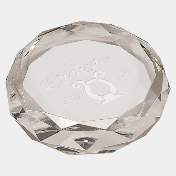 3" Round Crystal Paperweight Thumbnail