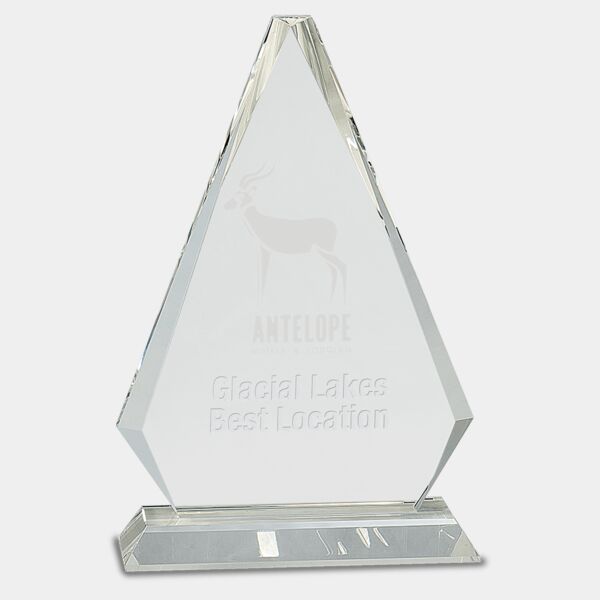 10 3/4" Crystal Triangle on Pedestal Base Thumbnail