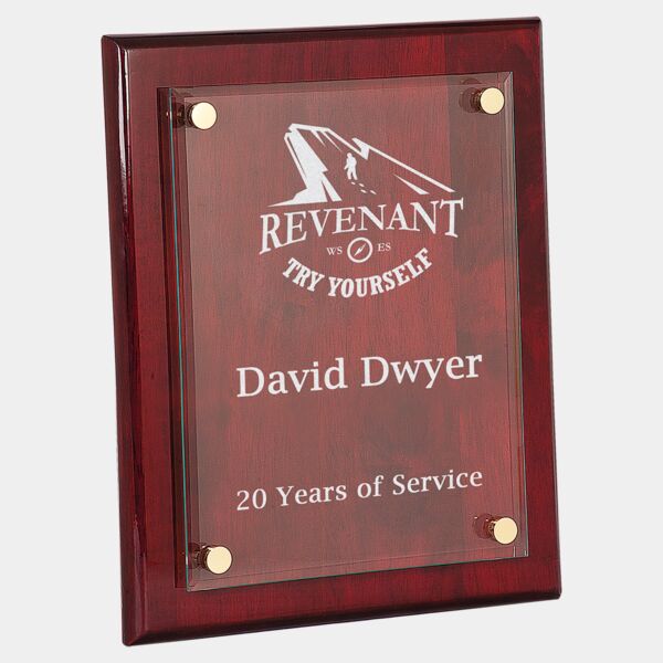 10 1/2" x 13" Piano Finish Floating Glass Plaque Thumbnail