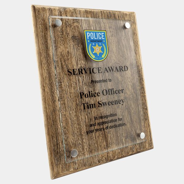 9" x 12" Barnwood Floating Glass Plaque Thumbnail