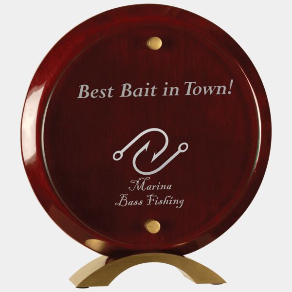 8 1/2" Round Piano Finish Floating Acrylic Standup Thumbnail