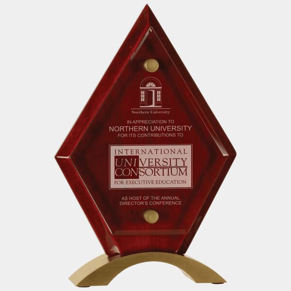 8 1/2" Diamond Piano Finish Floating Jade Glass Standup Thumbnail