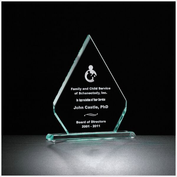8" x 9 1/2" Diamond Series Glass Award Thumbnail