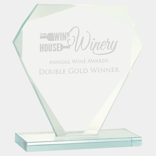 6 1/4" Cut Diamond Jade Glass Award Thumbnail