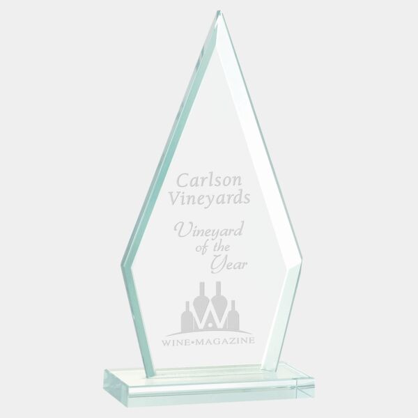 8 1/2" Triangle Jade Glass Award Thumbnail