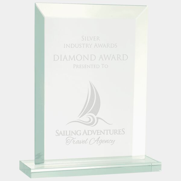 7 3/4" Rectangle Jade Glass Award Thumbnail