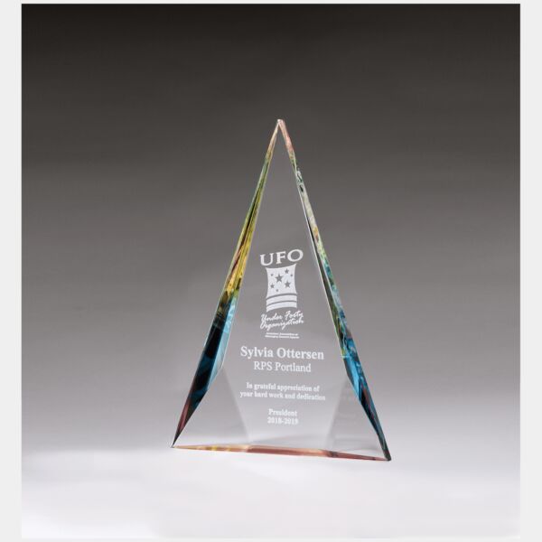 7 1/8" x 10" x 1 1/8" (Tapered) Diamond Series Crystal with Prism-Effect Thumbnail