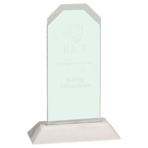 3" x 6" Jade Frosted Corners Pop-In Acrylic (Base not included) Thumbnail