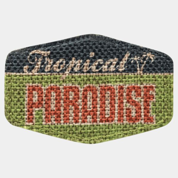 3" x 2" Burlap Hex Sublimatable Patch with Adhesive Thumbnail