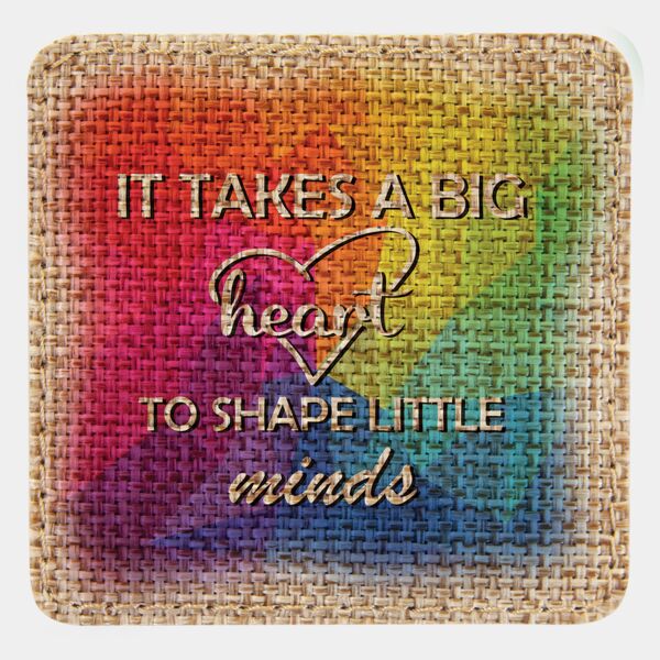 3" x 3" Square Burlap Sublimatable Patch with Adhesive Thumbnail