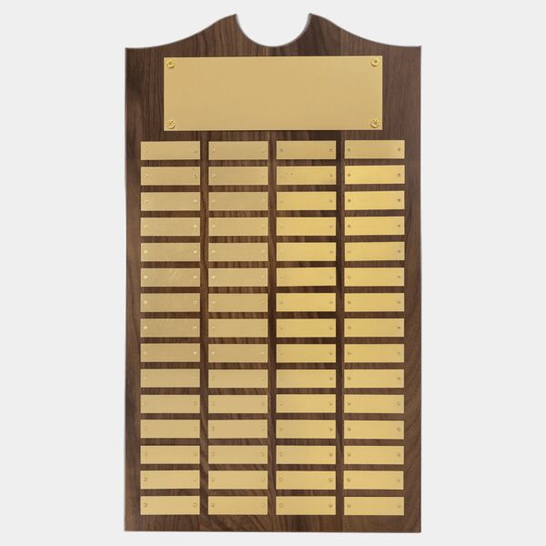 14" x 25"/Plates 7/8" x 2 3/4" American 60 Plate Perpetual Plaque with Brushed Brass Plates Thumbnail