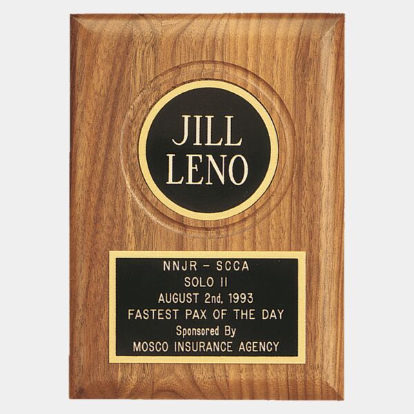 Jewelers Laserable Plate and 2 1/2" Disc on an American Plaque- Sheffield Series Thumbnail