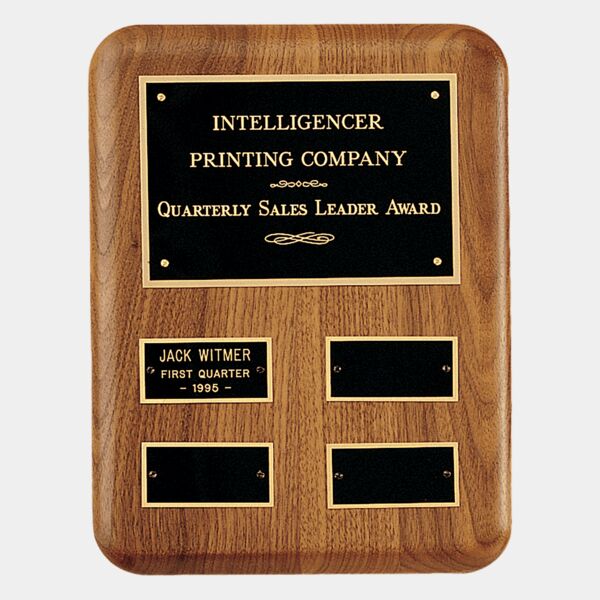 8" x 10 1/2"/Plates 1 1/4" x 2 1/2" American AirFlyte Edge Quarterly Award Perpetual Plaque wth Brass Plates Thumbnail